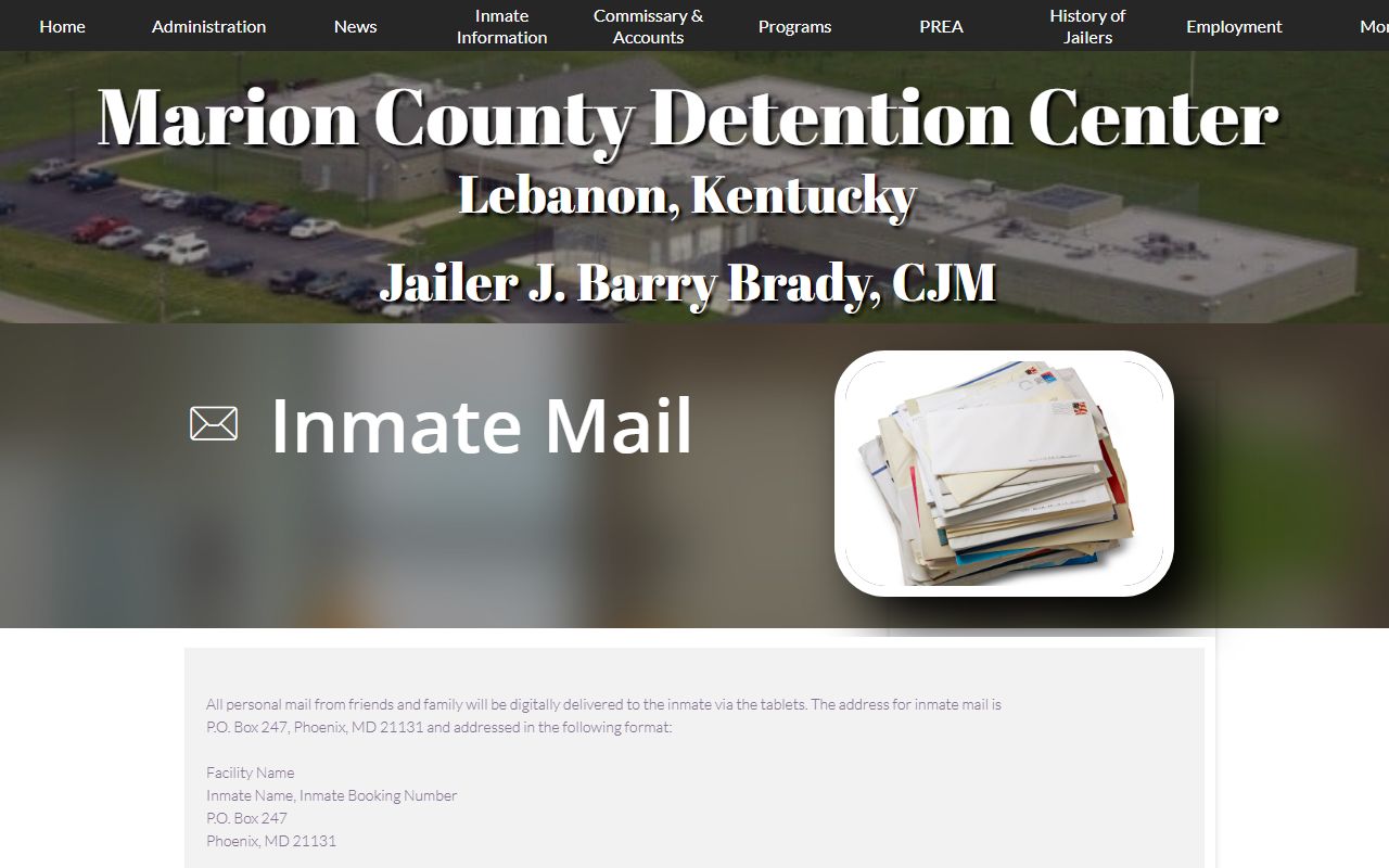 Marion County JRC mail rules for Washington County restricted custody records